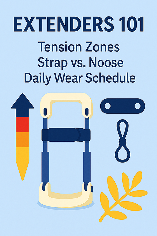 Extenders 101 infographic: tension zones and strap vs noose